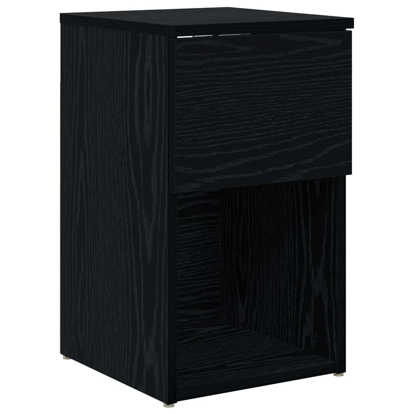 Posteljna omarica Črni hrast 29 x 31,5 x 49 cm Inženirski les - slika 2