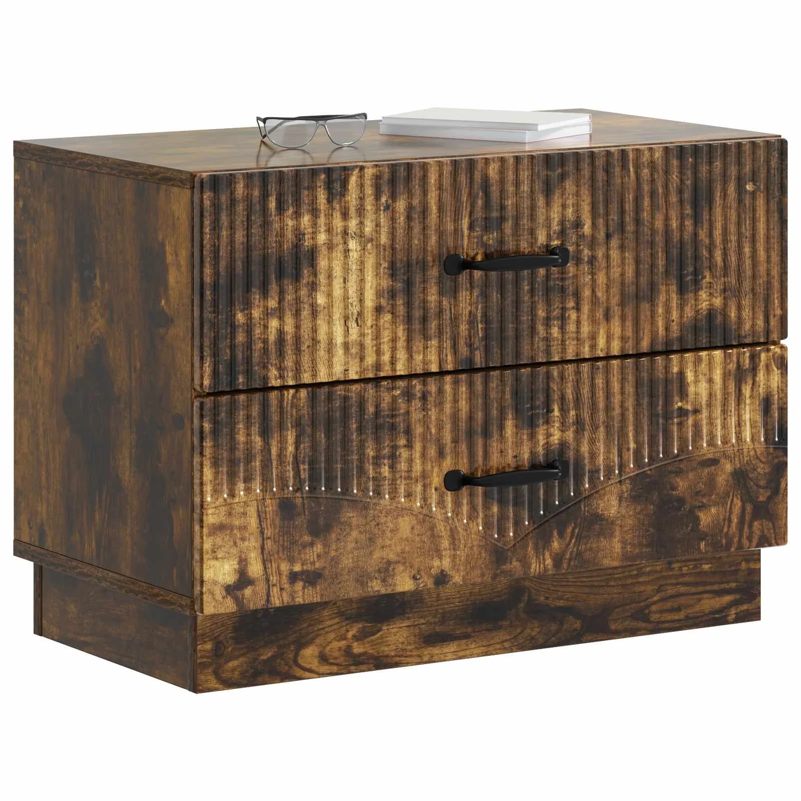 Nočna omarica Dimljen hrast 62 x 34,5 x 44,5 cm Inženirski les - slika 3