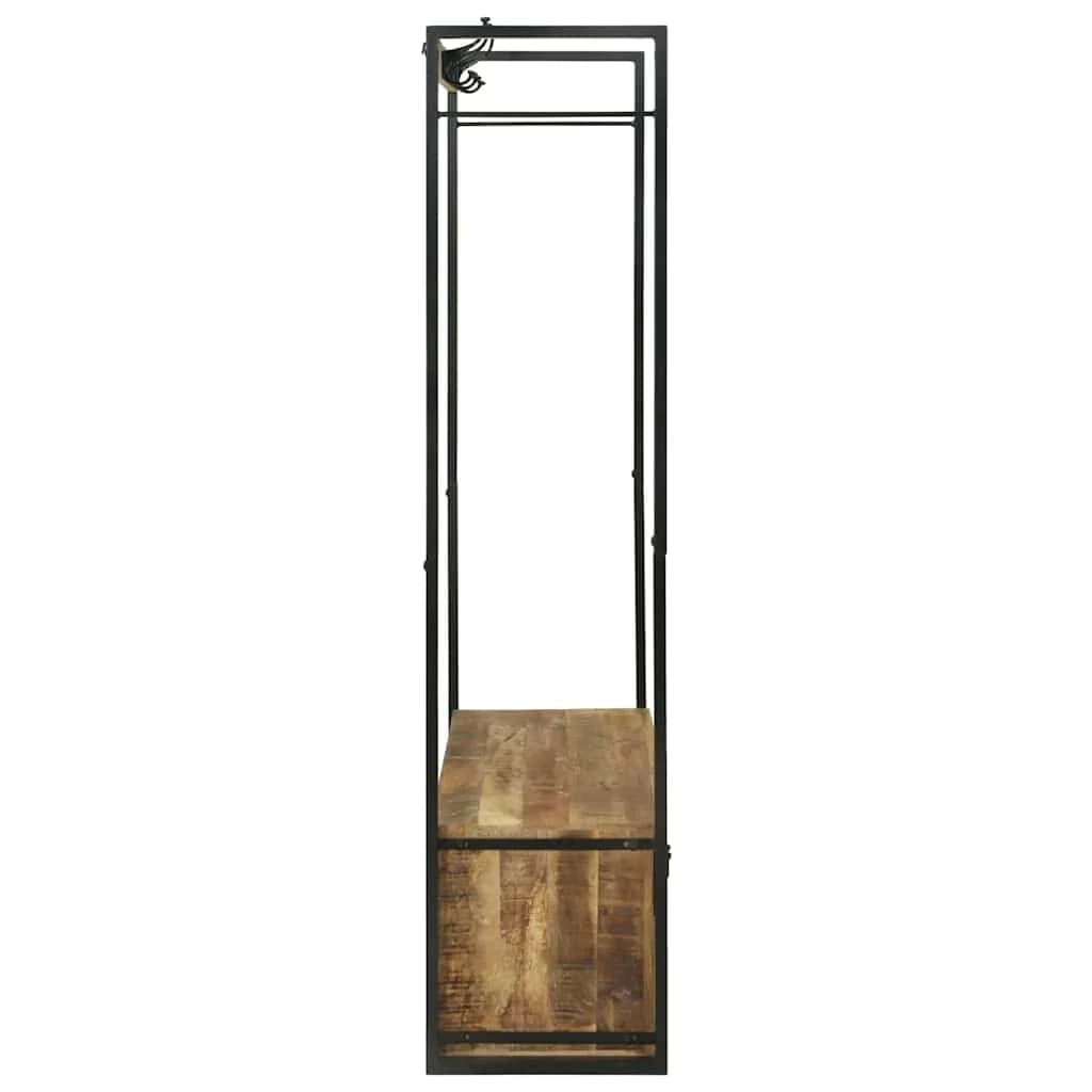 Stojalo za oblačila Rjava 110 x 40 x 179 cm Trden mangov les - slika 6