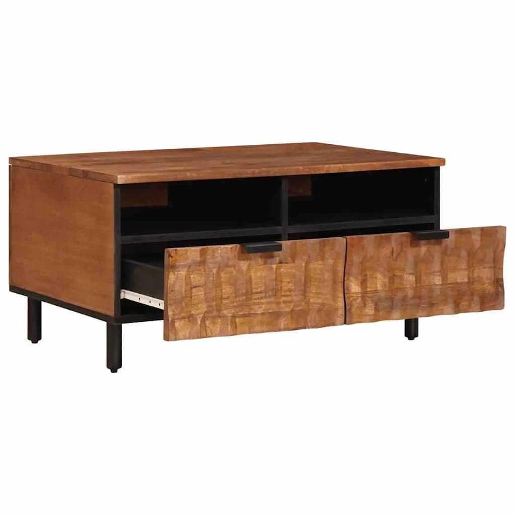 Klubska miza s predalom Rjava 80 x 54 x 40 cm Masiven les manga - slika 2