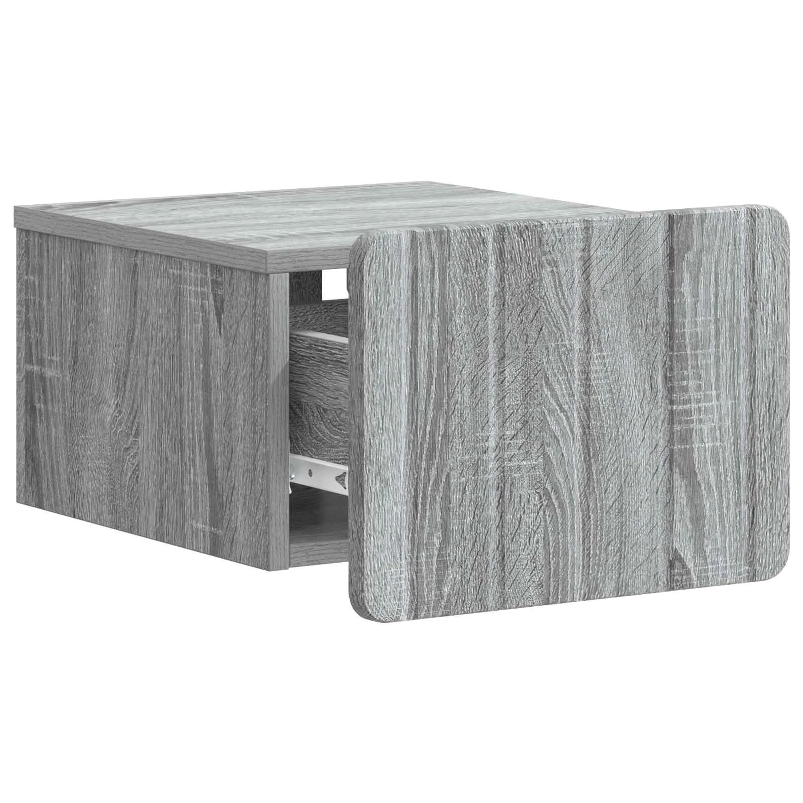 Stenski nočni omarici s predalom Siva Sonoma 33 x 34,5 x 24 cm - slika 4