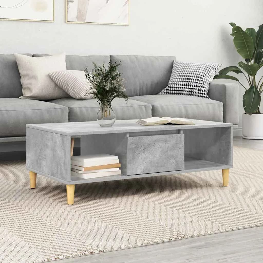 Klubska miza Betonsko siva 102 x 55 x 35 cm Inženirski les