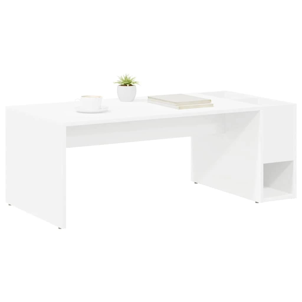 Klubska miza Bela 101,5 x 50 x 37 cm Inženirski les - slika 3