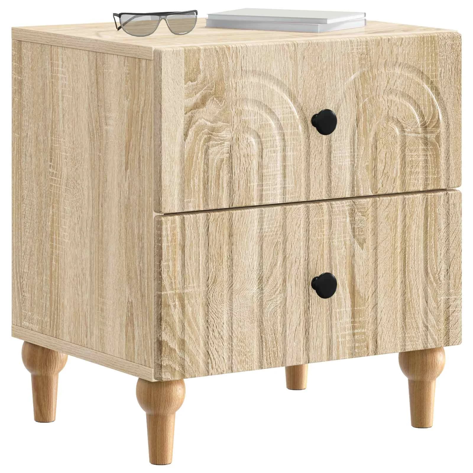 Nočna omarica Sonoma hrast 43 x 34,5 x 48 cm Inženirski les - slika 3