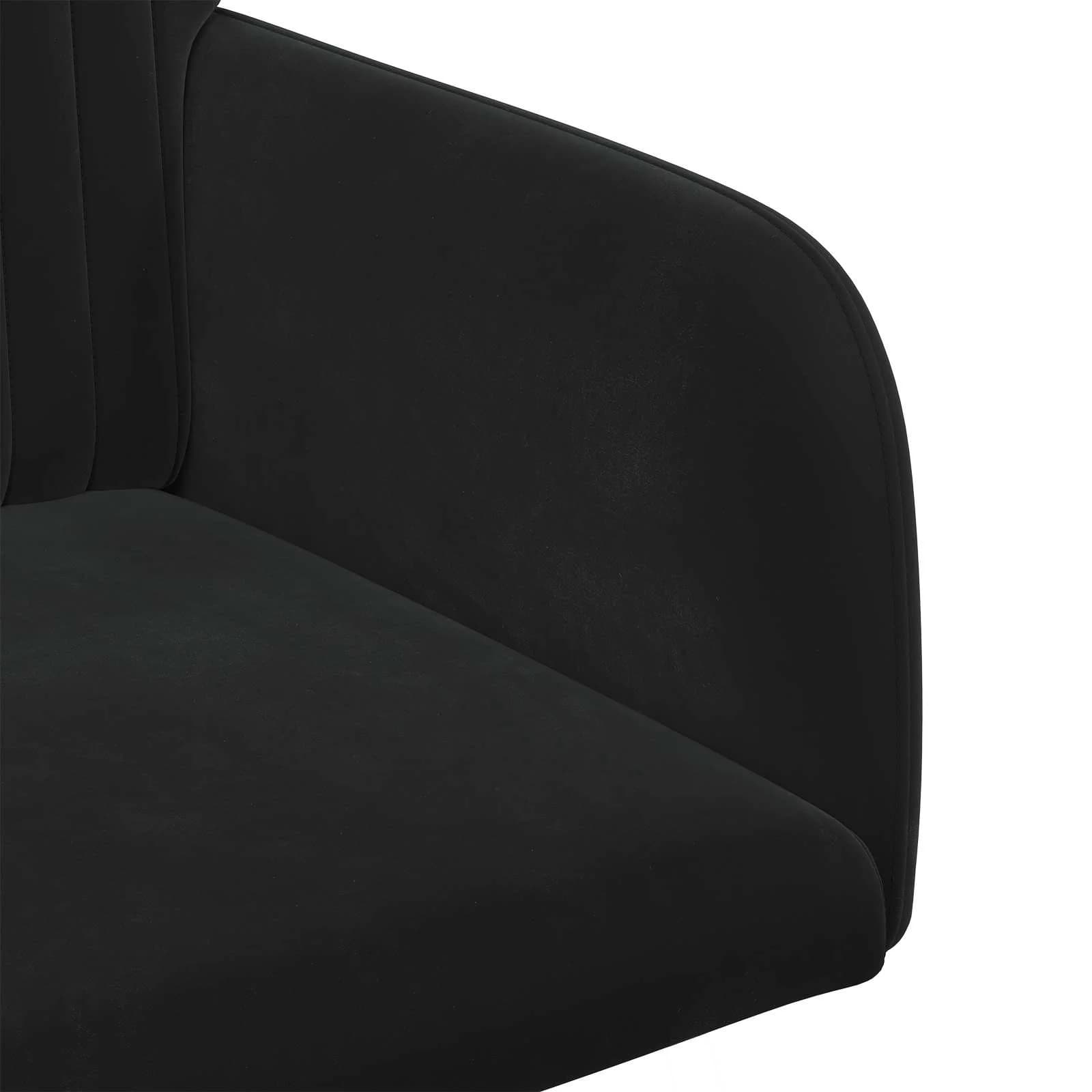Jedilni stoli 2 kos Žamet Črna 55 x 50 x 84 cm - slika 6