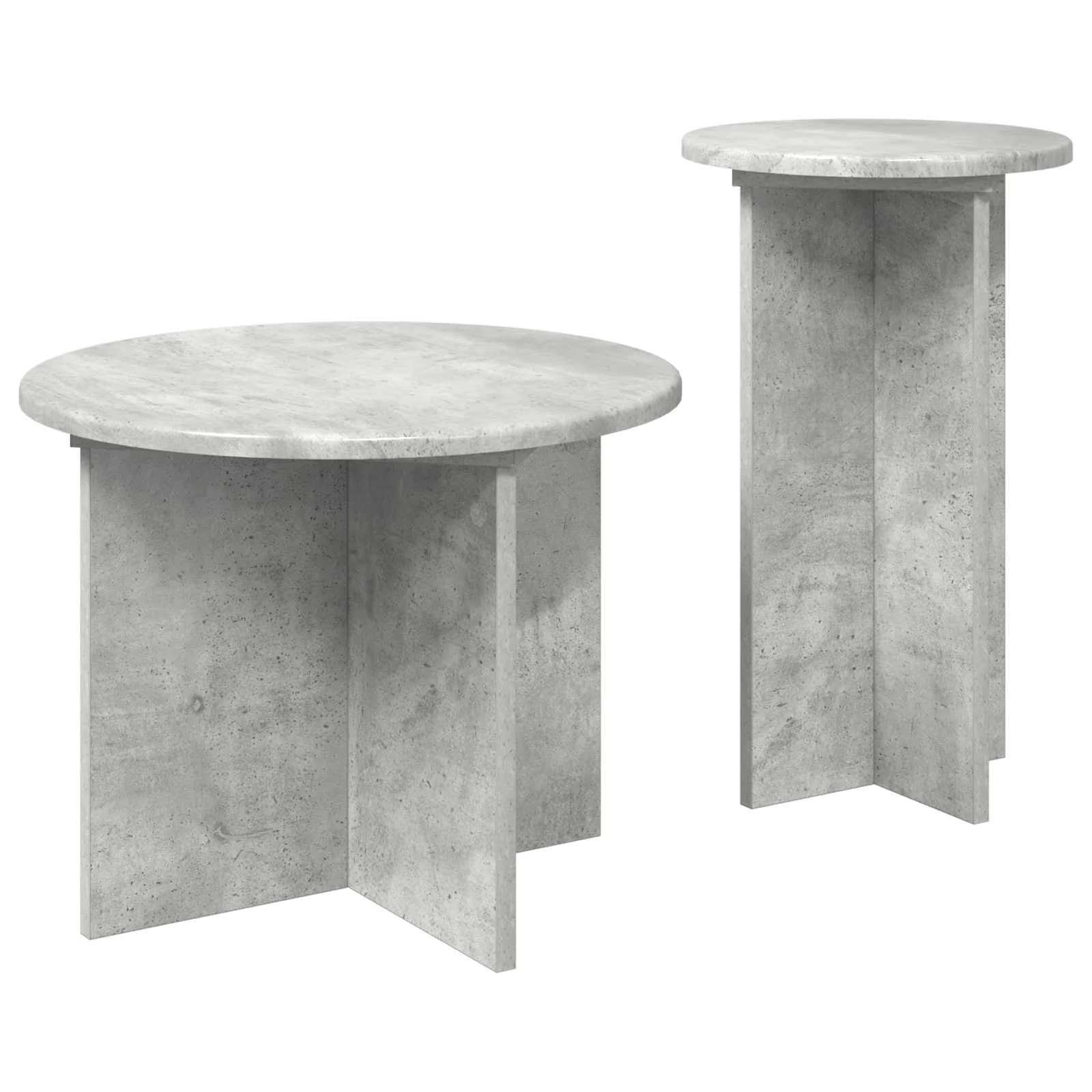 Komplet stranskih mizic 2 kos Betonsko siva Ø 45 x 35 cm - slika 5