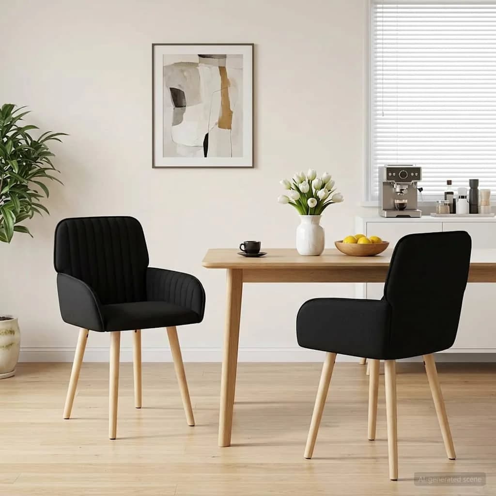 Jedilni stoli 2 kos Blago Črna 56,5 x 50 x 87,5 cm