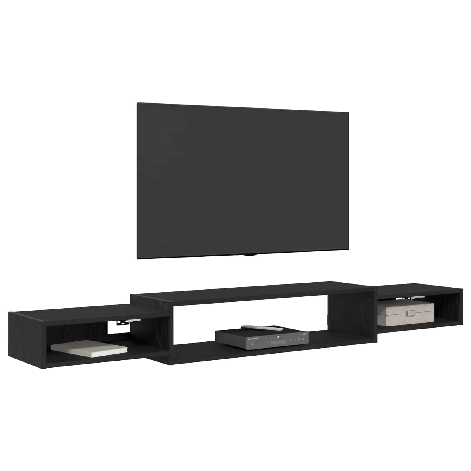 Stenska TV omarica Montaža za steno Črni hrast 180 x 28 x 21 cm - slika 3