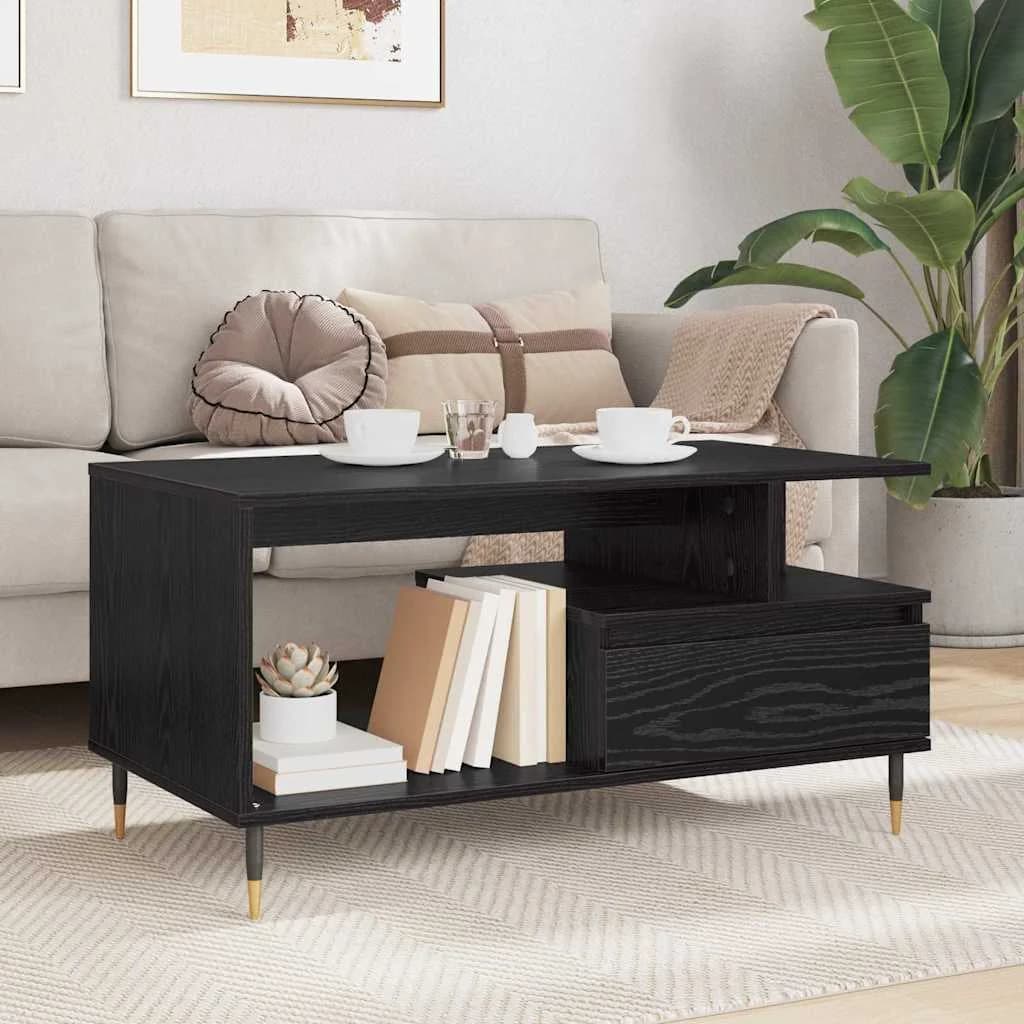 Klubska miza Črna Orehovina 90 x 49 x 45 cm Inženirski les - slika 4