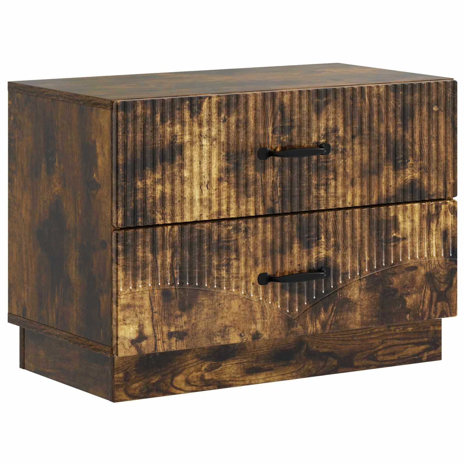 Nočna omarica Dimljen hrast 62 x 34,5 x 44,5 cm Inženirski les - slika 2