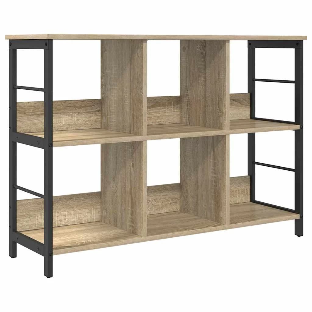 Knjižna polica 6 nivojev 102 x 32 x 72,5 cm Inženirski les - slika 2