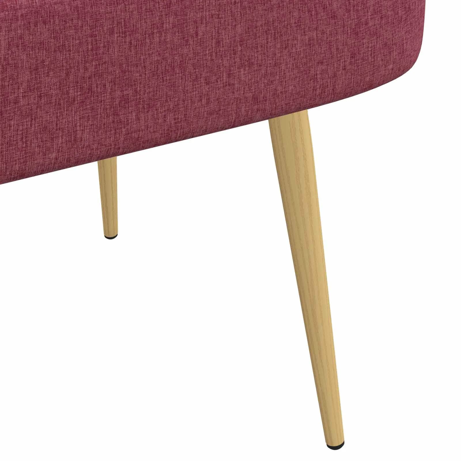 Oblazinjena klop z naslonom vinsko rdeča 110 x 60 x 76 cm - slika 6