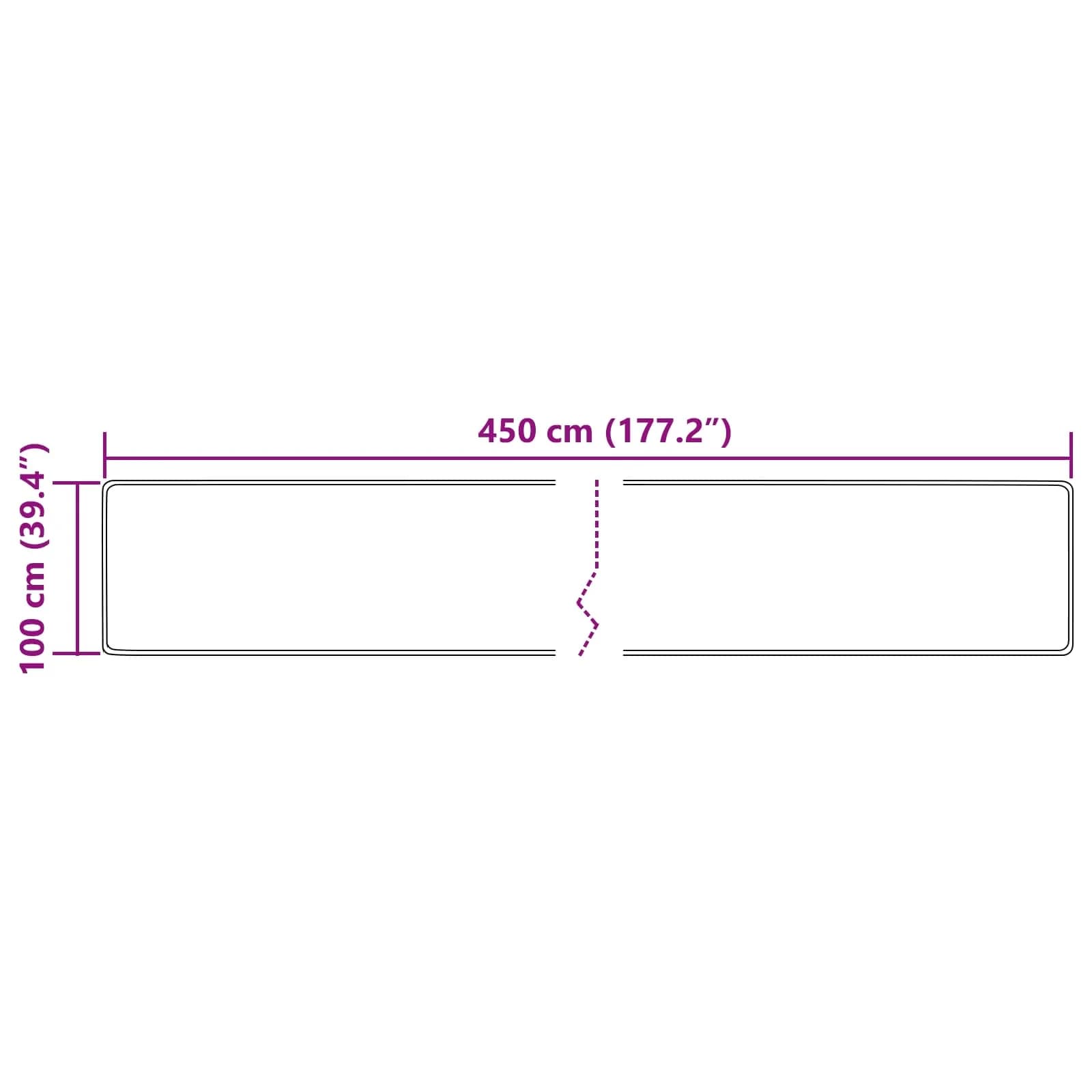 Preproga runner MARSA krema 100 x 450 cm Poliester in PVC - slika 7