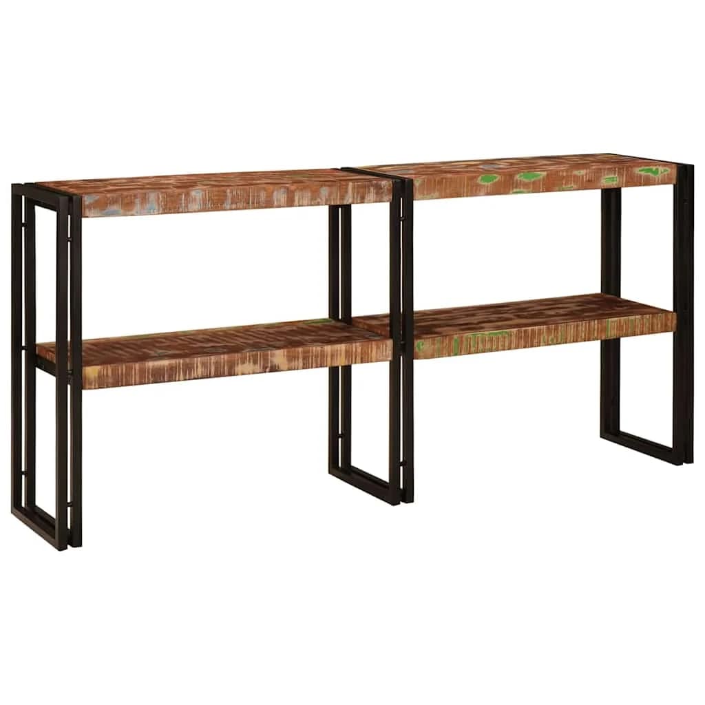 Konzolna miza večbarvno 160 x 33 x 75 cm Trdna obnovljena les