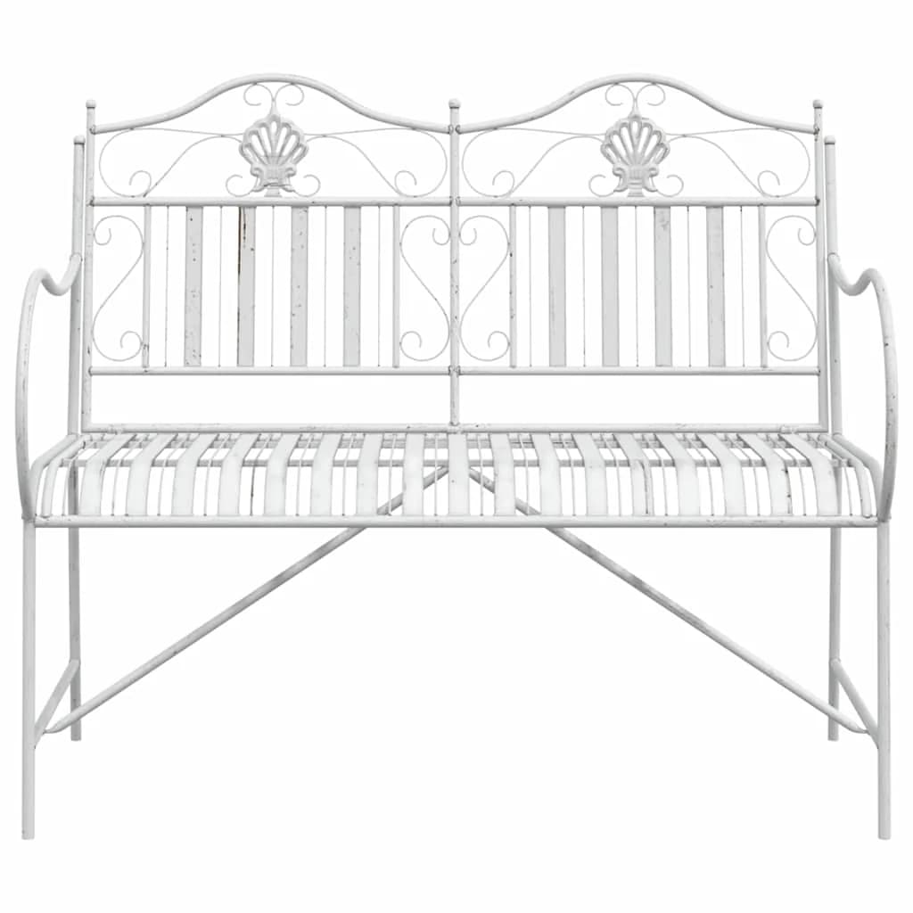 Vrtna klop Antik bela 103,5 x 59 x 89 cm Jeklo - slika 4