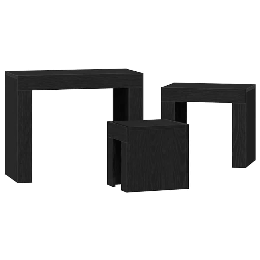 Gnezditvene mize 3 kos Črna Orehovina 61 x 30 x 50 cm - slika 8