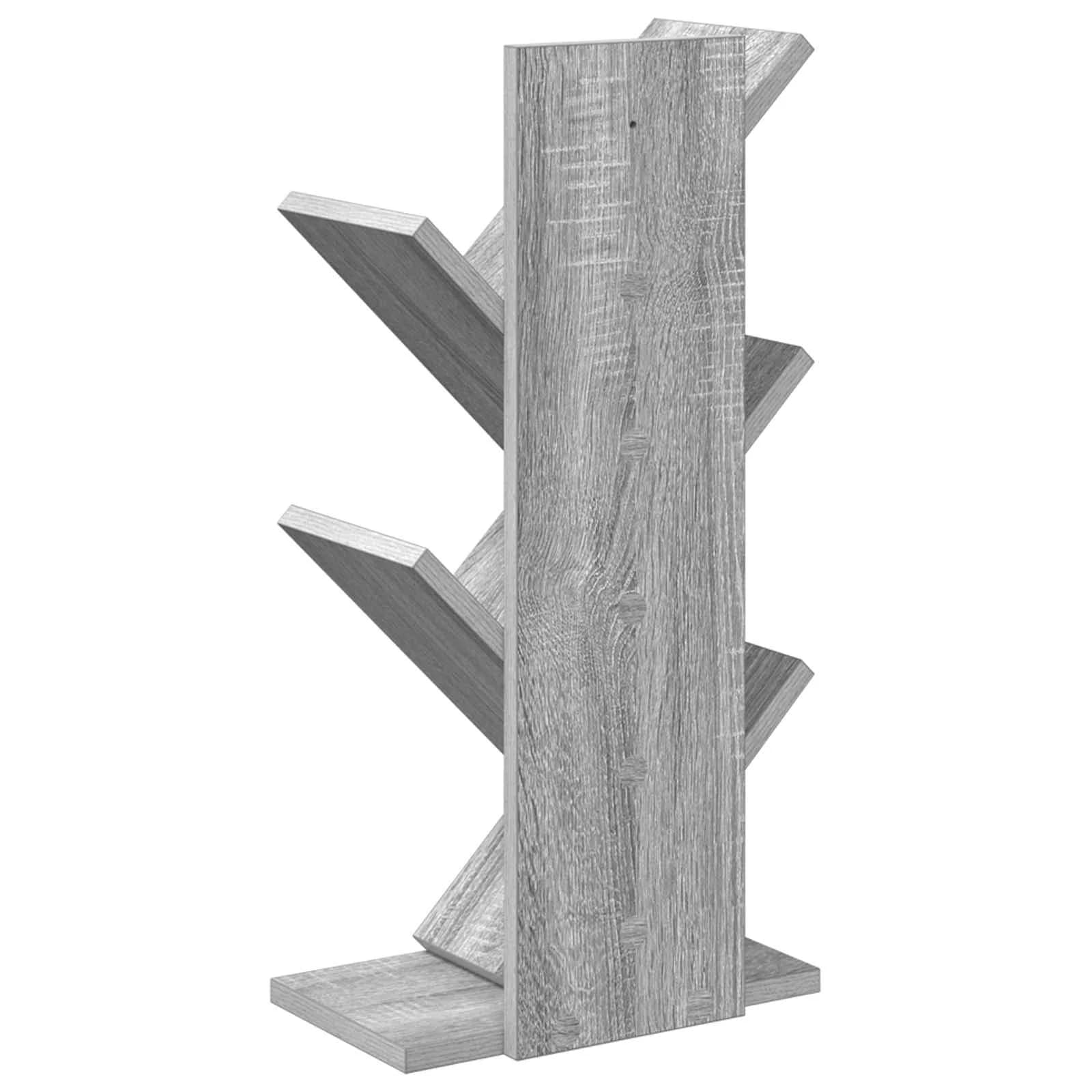 Lesena polica za knjige 4-tierska 30 x 18 x 60 cm Siva Sonoma - slika 6