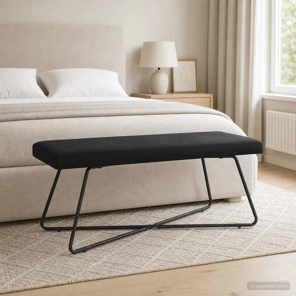 klop Črna 110 x 40 x 45 cm Žamet