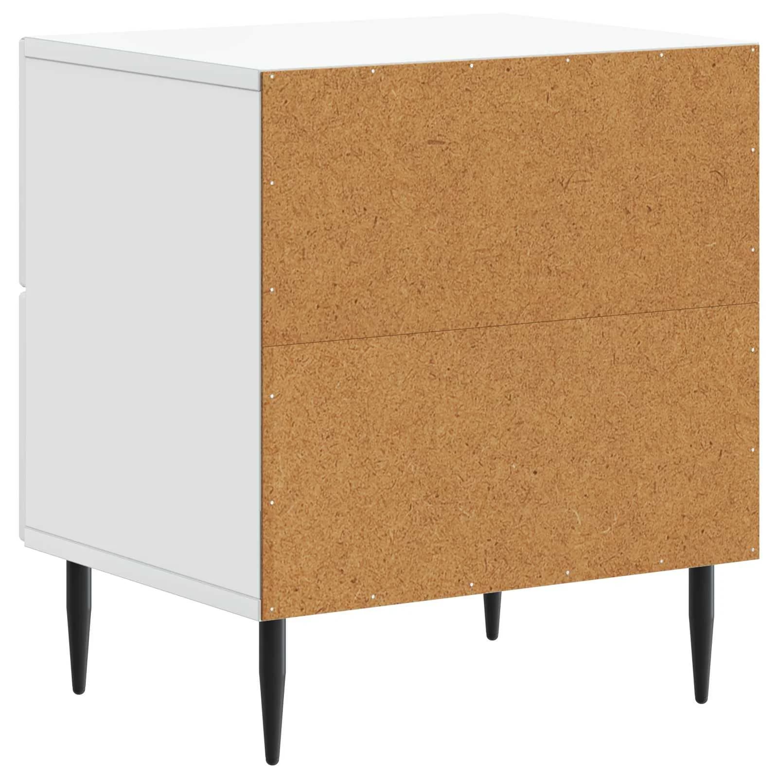 Nočna omarica Bela 43 x 34,5 x 47,5 cm Inženirski les - slika 7