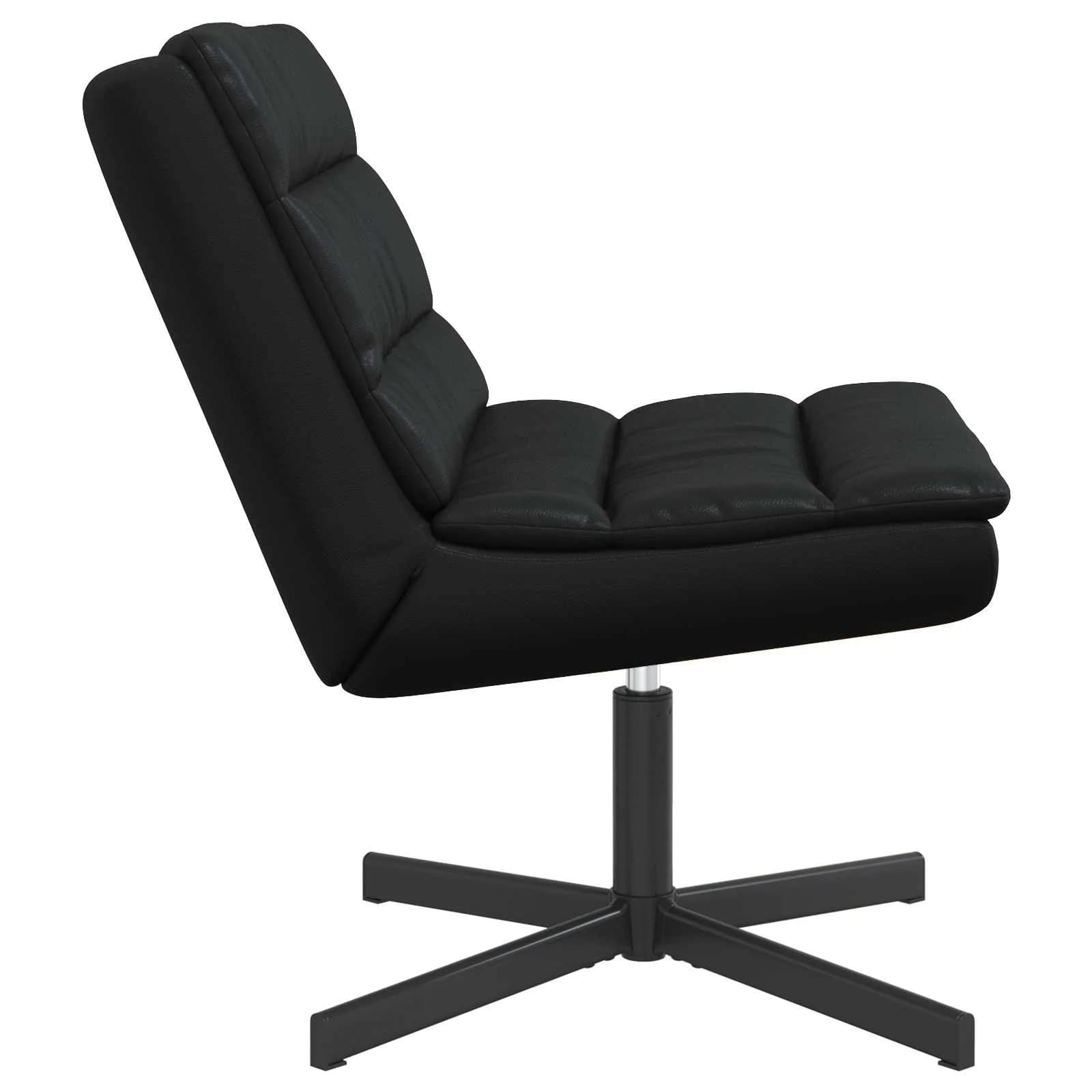 Vrtljiv stol Črna 63 x 75 x 76 cm Svetleč PU - slika 3