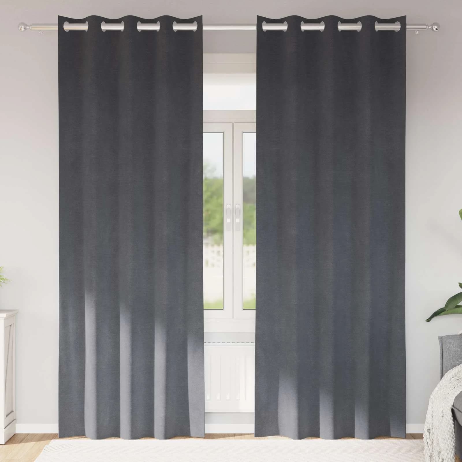 Zatemnitvene zavese 2 kos Svetlo siva 140 x 260 cm Žamet