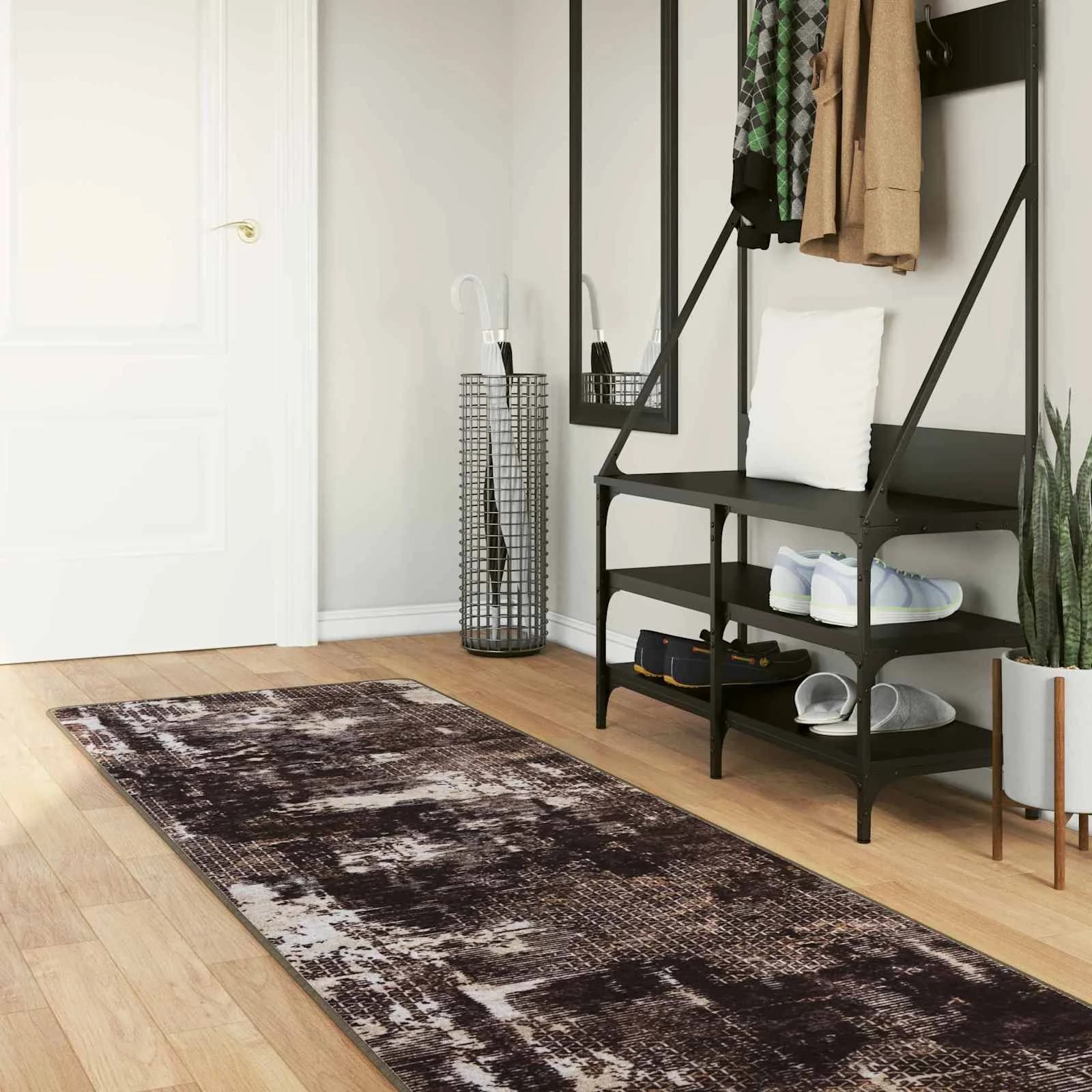 Preproga runner MARSA Črna 100 x 450 cm Poliester in PVC