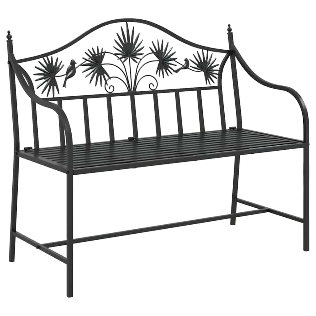 Vrtna klop Črna 104 x 52,5 x 89 cm Jeklo - slika 2