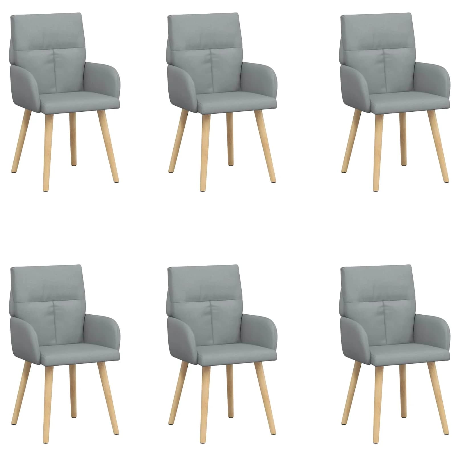 Jedilni stoli 6 kos Blago Svetlo siva 60 x 56 x 96 cm - slika 2