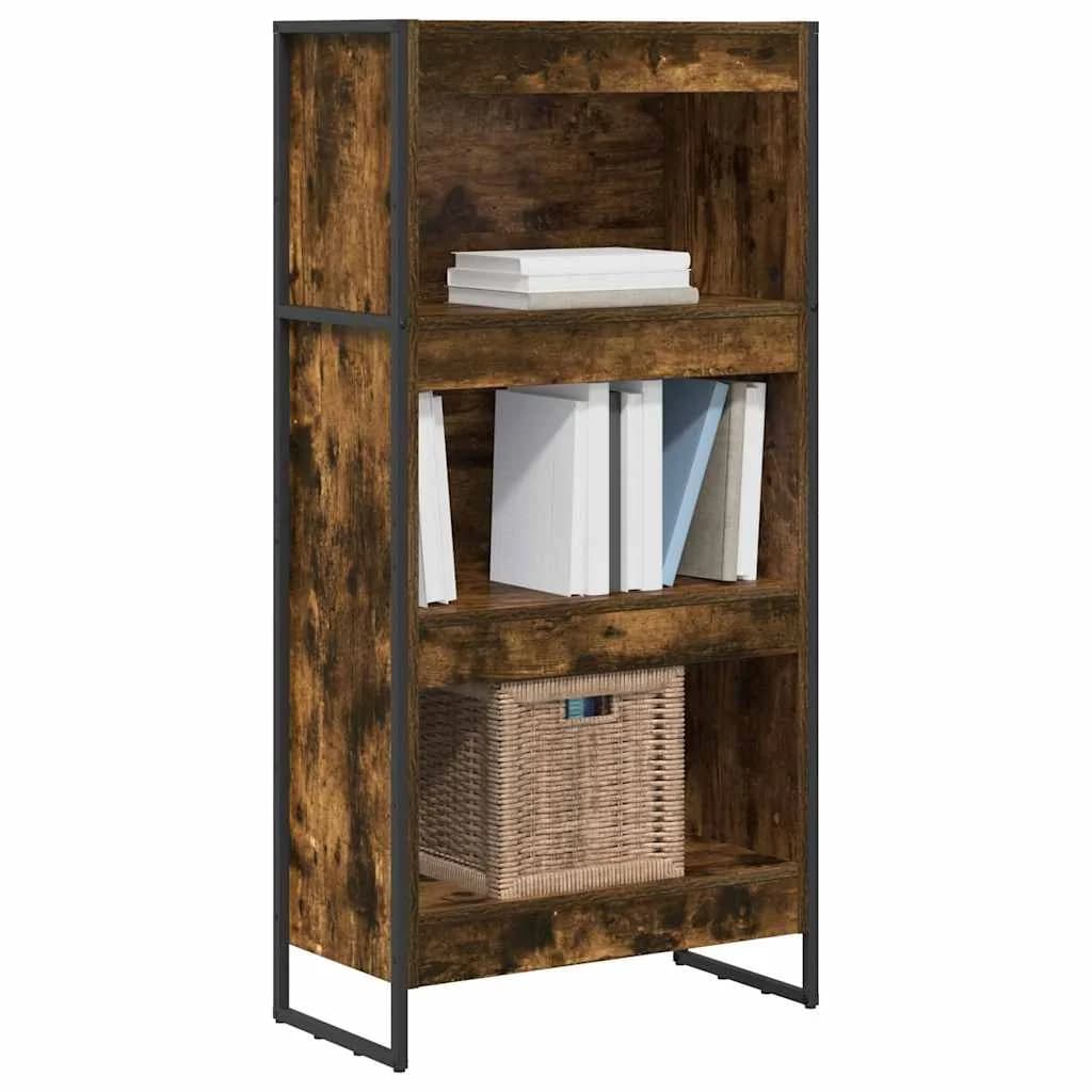 Knjigovni omar 60 x 30 x 121 cm Inženirski les Dimni hrast - slika 3