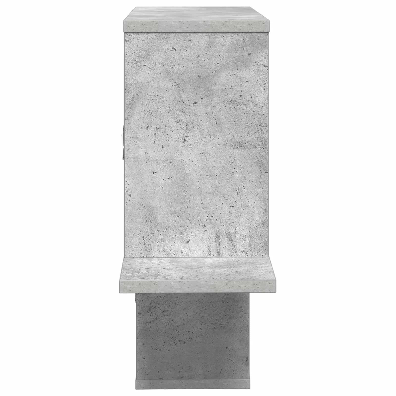 Stenska polica Betonsko siva 122 x 18 x 60 cm Inženirski les - slika 5