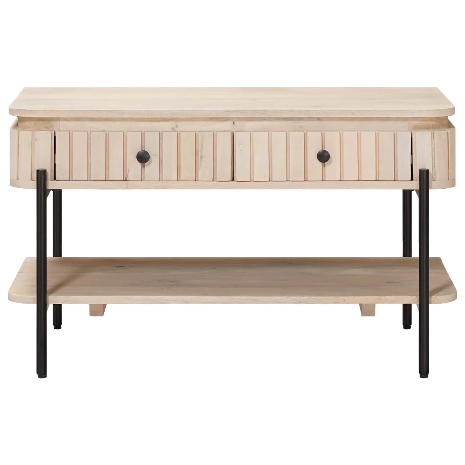 Ročno izdelana miza za kavo Bela 85 x 45 x 50 cm - slika 5
