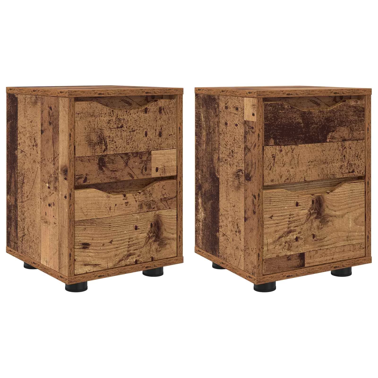 Posteljne mize 2 kos Star les 30,5 x 30 x 43 cm Inženirski les - slika 2