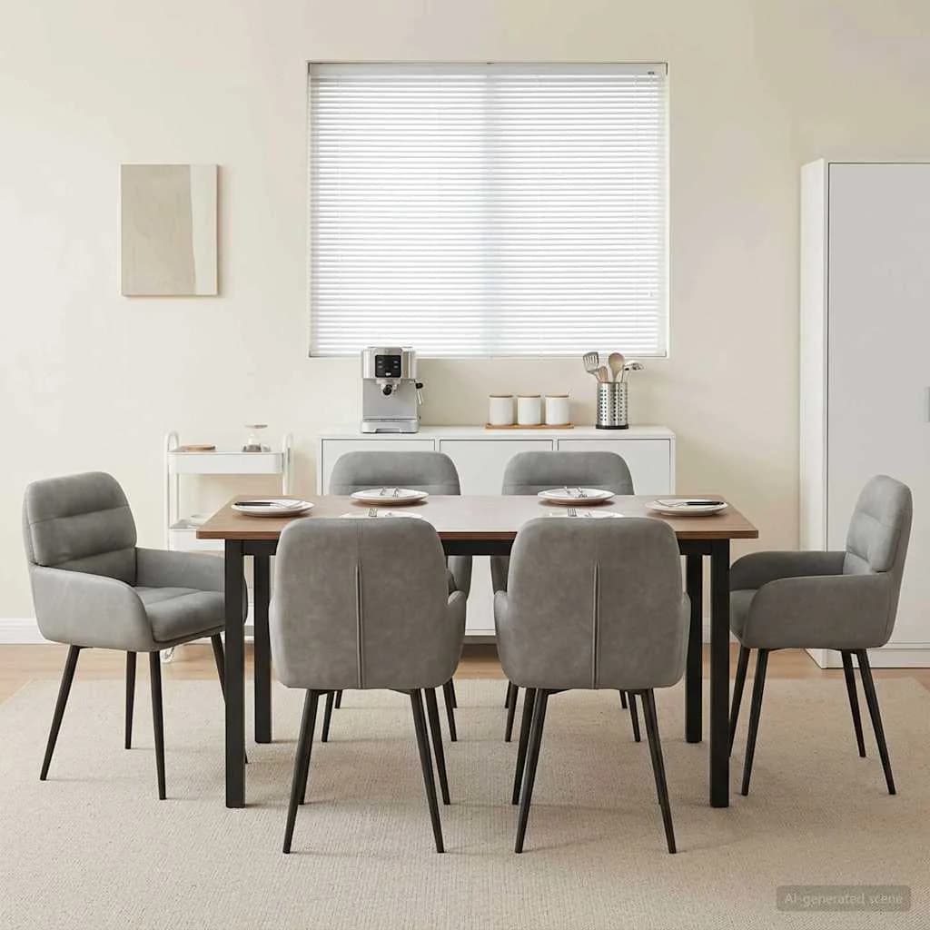 Jedilni stoli 6 kos Žamet Svetlo siva 59 x 59,5 x 90 cm