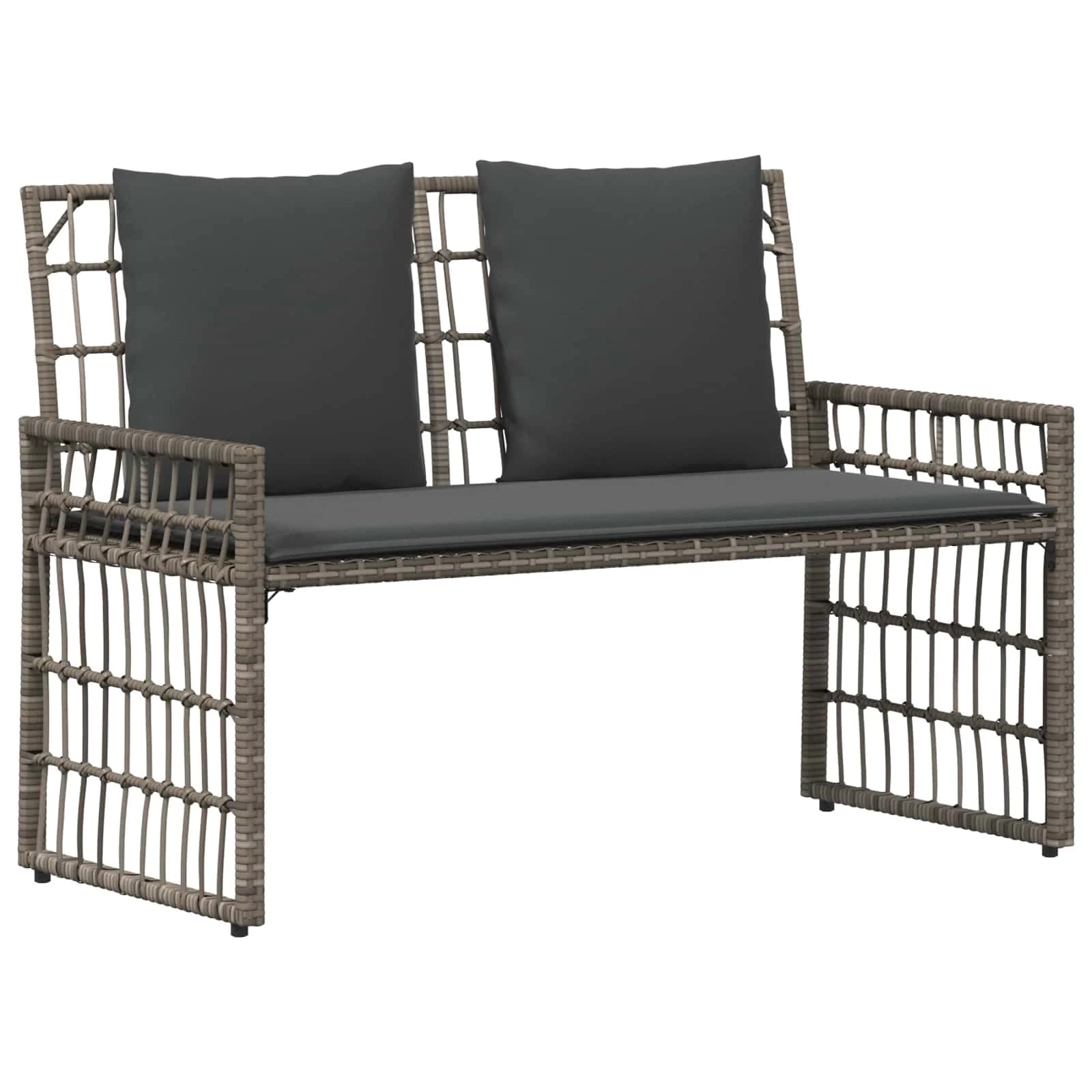 Zunanja klop Enobarvno Siva in temno siva 116 x 55 x 82 cm - slika 2