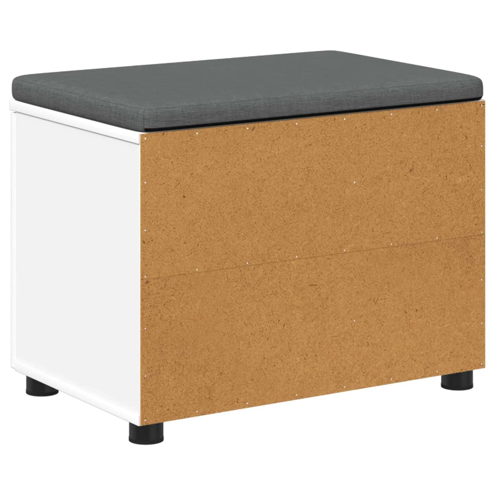 Haldna klop Bela 60 x 38 x 46 cm Oblikovan Les in Tkanina - slika 8