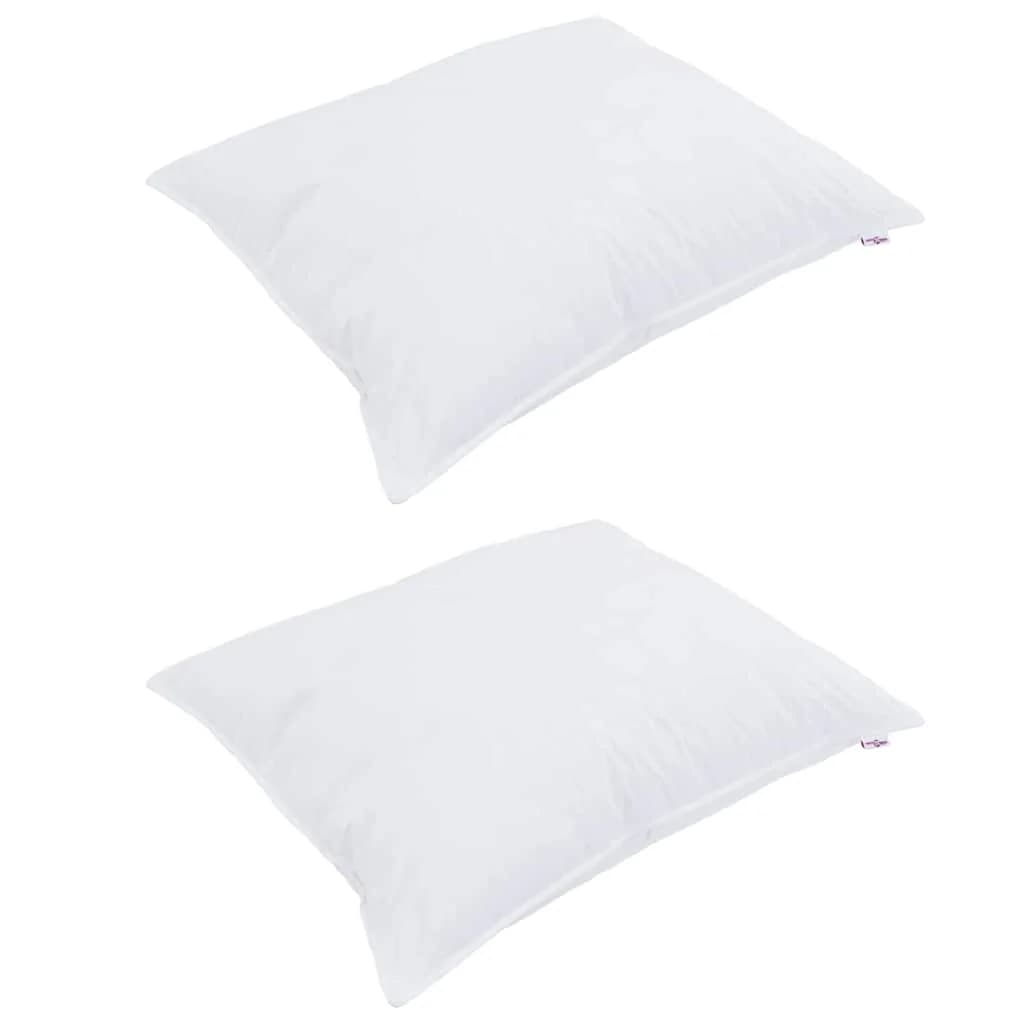 Vzglavnik 2 kos 60 x 80 cm Bombaž Bela - slika 3