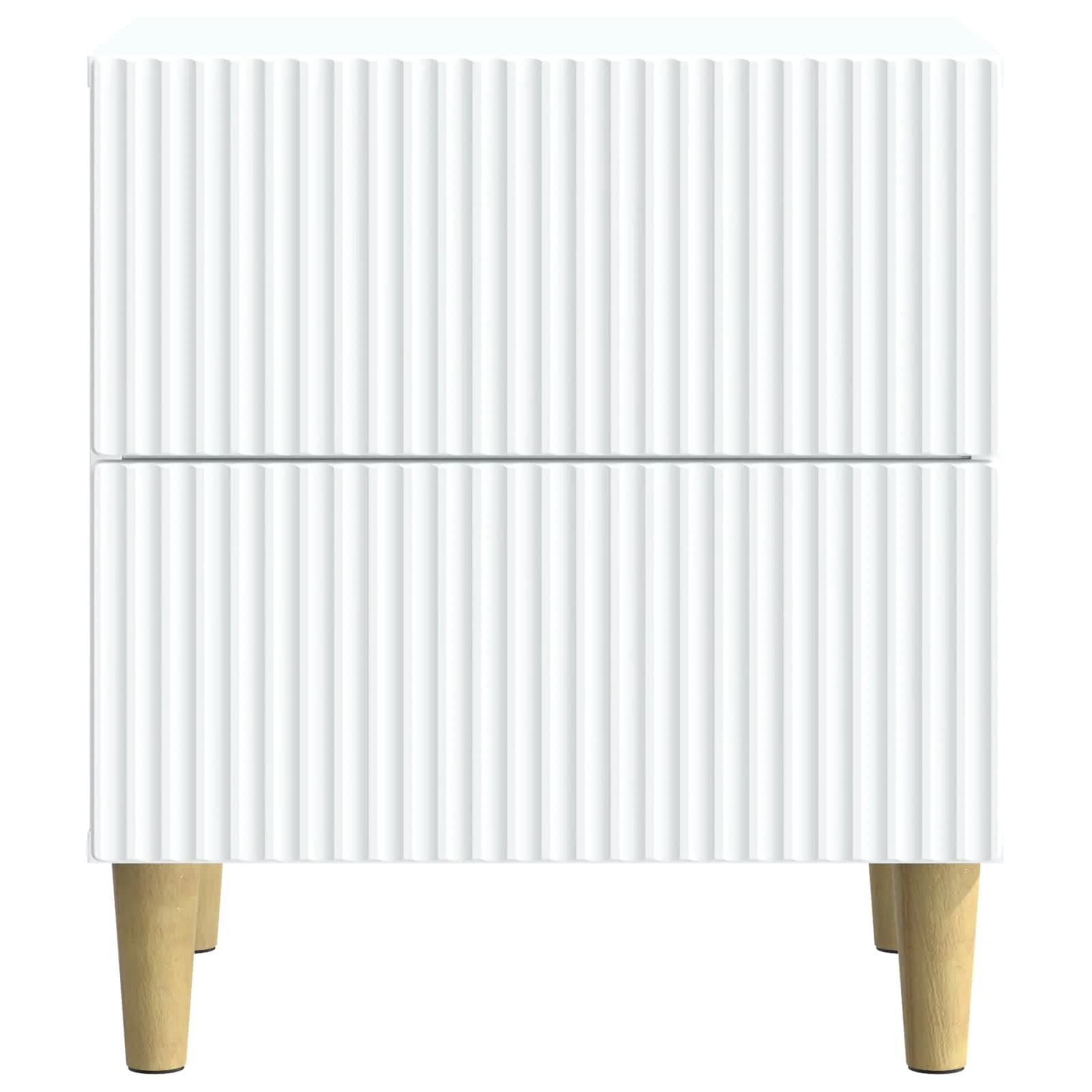 Nočna omarica 2 kos Bela 43 x 34,5 x 48 cm Inženirski les - slika 7