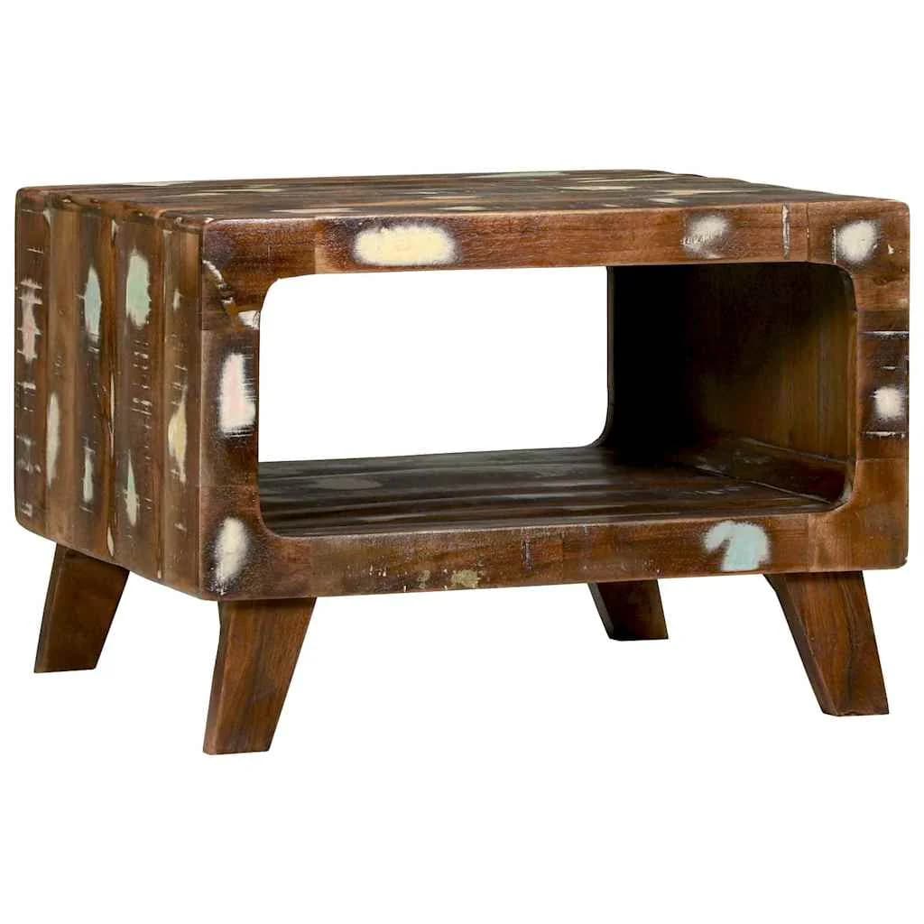Klubska miza večbarvno 50 x 50 x 35 cm Trdna obnovljena les - slika 6