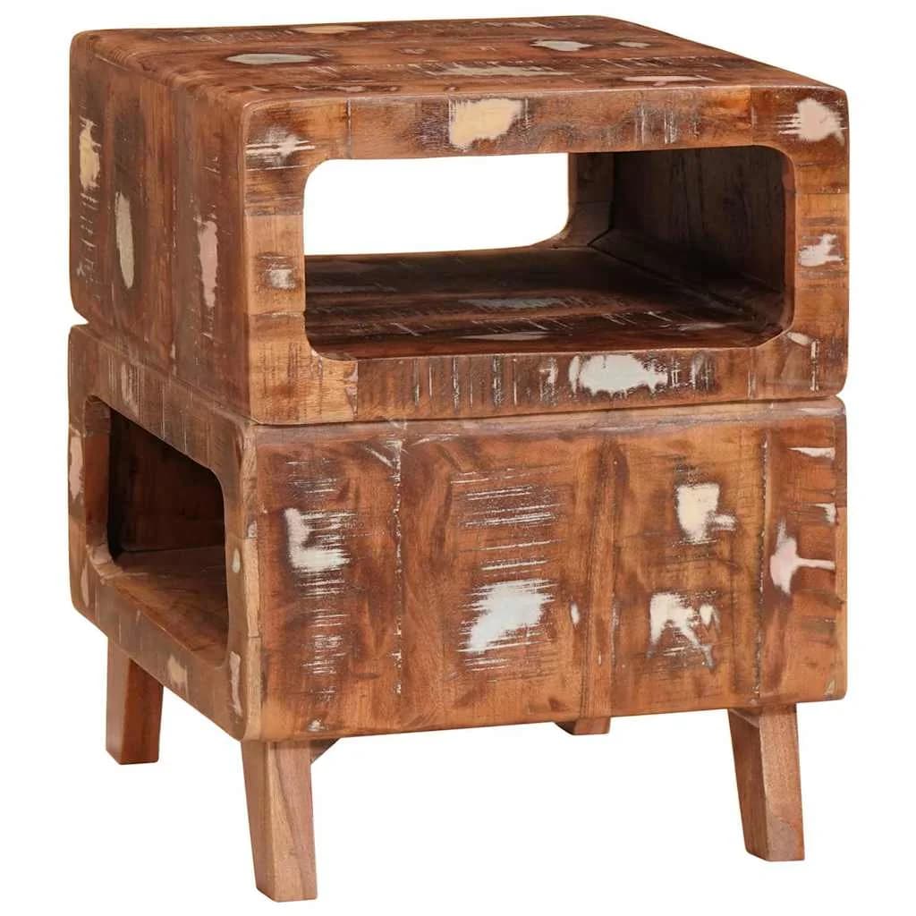 Stranska miza Rjava 40 x 40 x 49 cm Trdna obnovljena les - slika 3