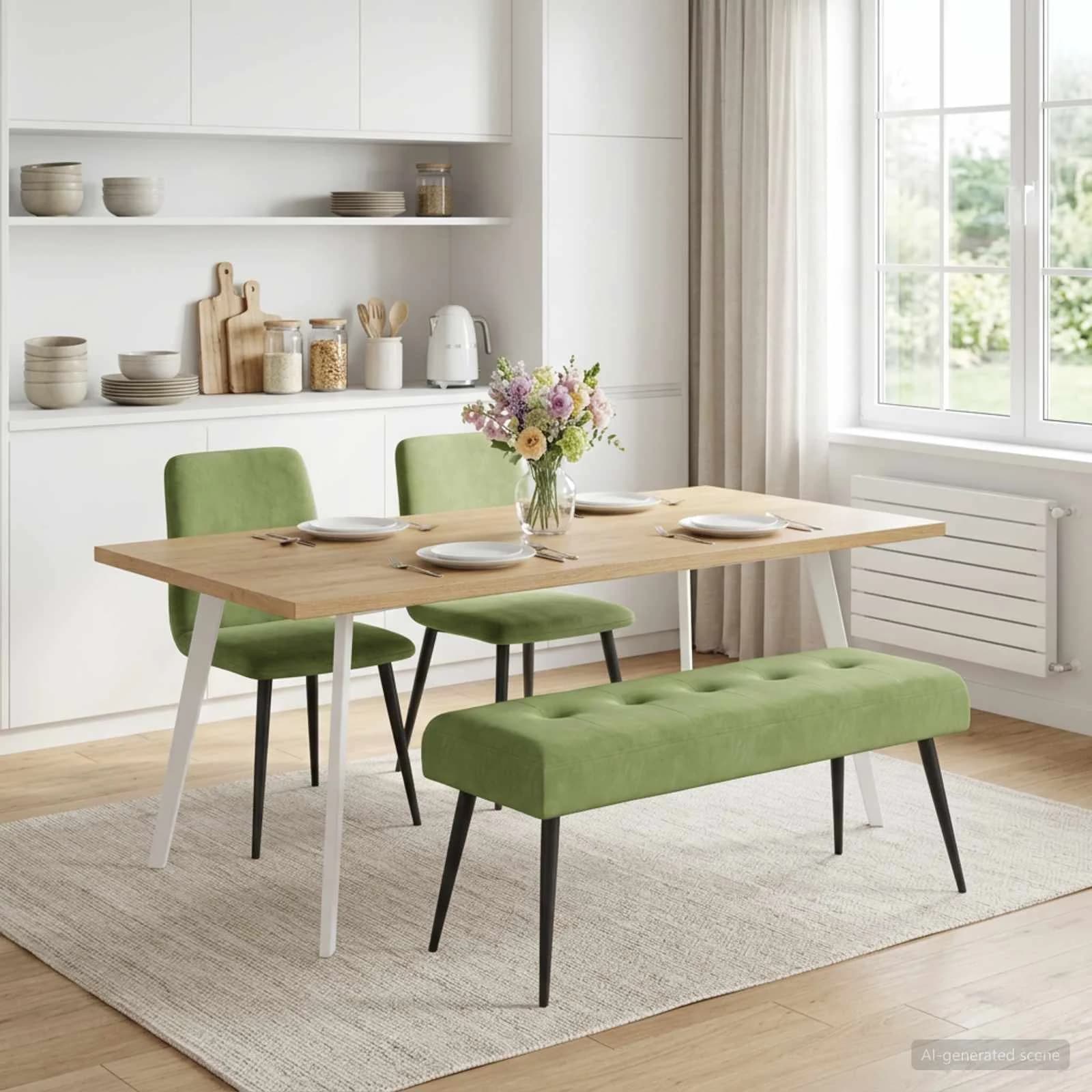 Klop s gumbnim oblazinjenjem Svetlo zelena 110 x 40 x 46 cm - slika 3