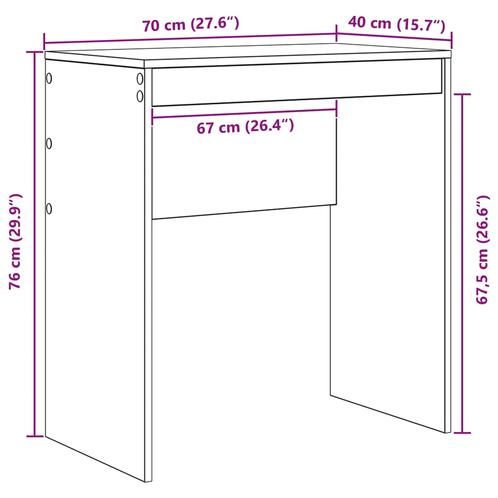 Miza Bela 70 x 40 x 76 cm - slika 11