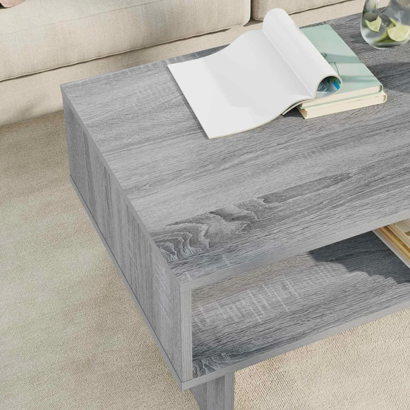 Klubska miza Siva Sonoma 80 x 46 x 35 cm Inženirski les - slika 4