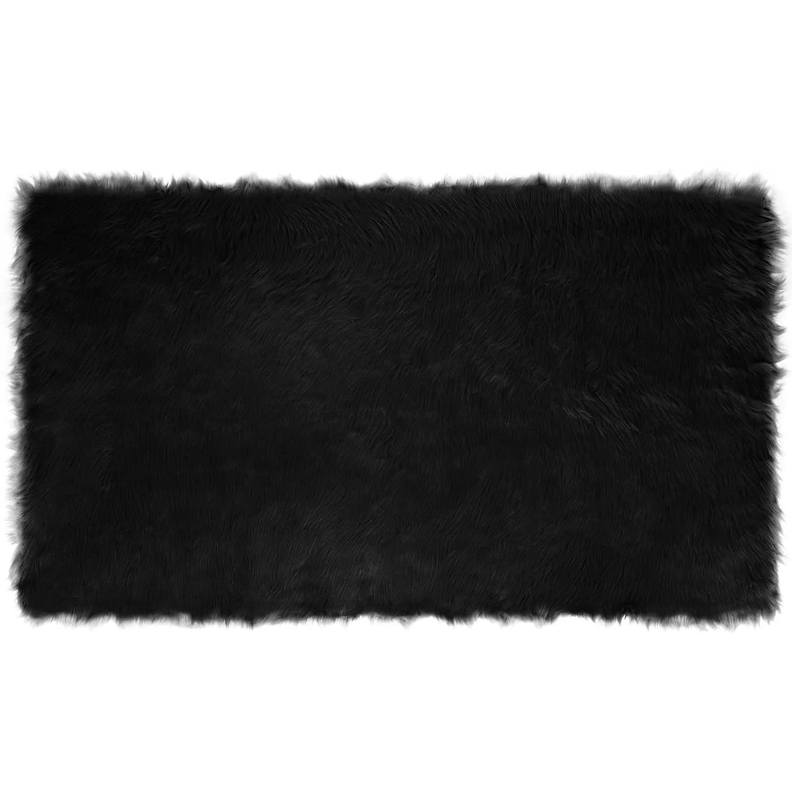 Preproga iz umetnega ovčjega krzna TAFALLA Črna 100 x 200 cm - slika 2