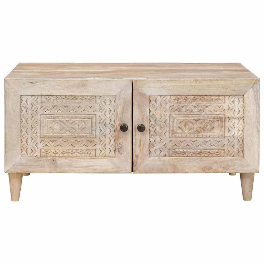 Klubska miza Bela 80 x 54 x 40 cm Inženirski les - slika 3