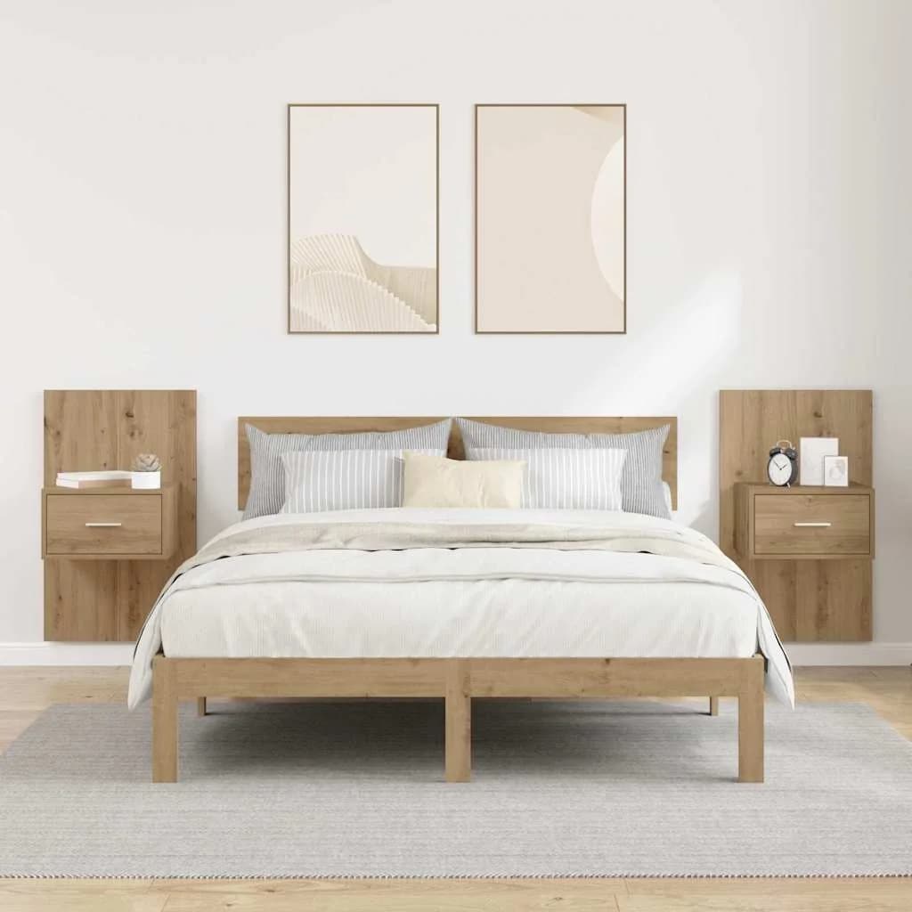 Nočna omarica 2 kos Umetni hrast 50 x 32,5 x 80 cm - slika 4