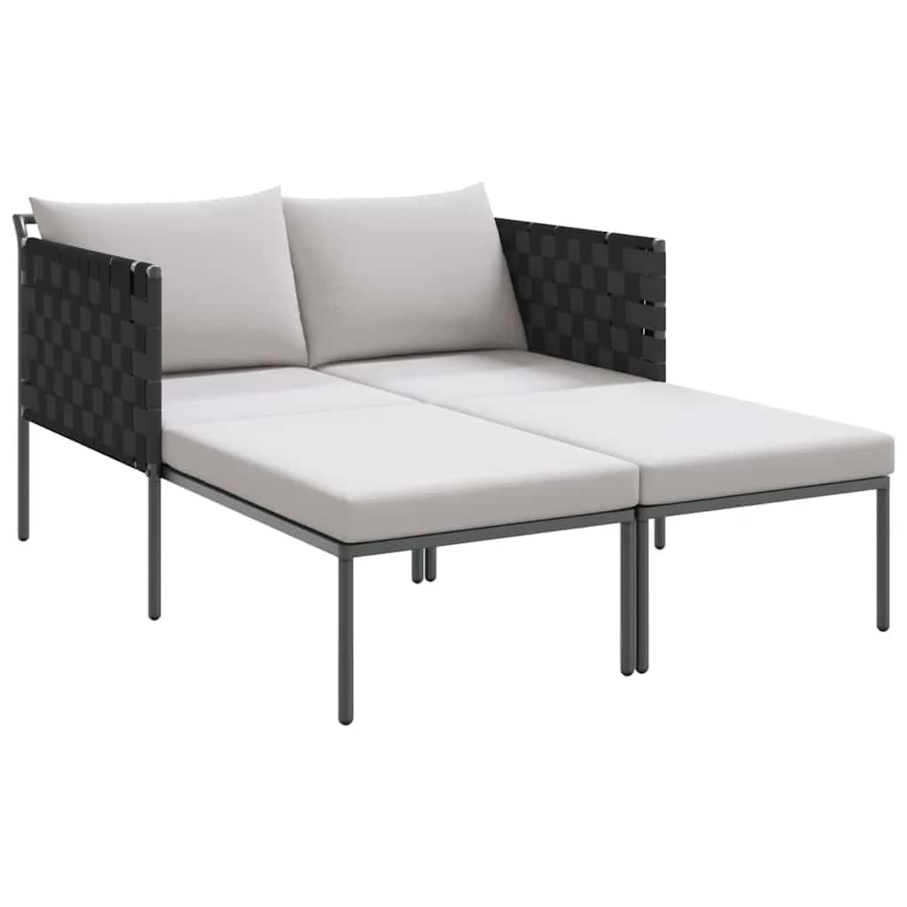 Ležalnik Antracit 153 x 115 x 69.5 cm Prašno lakirano jeklo - slika 2