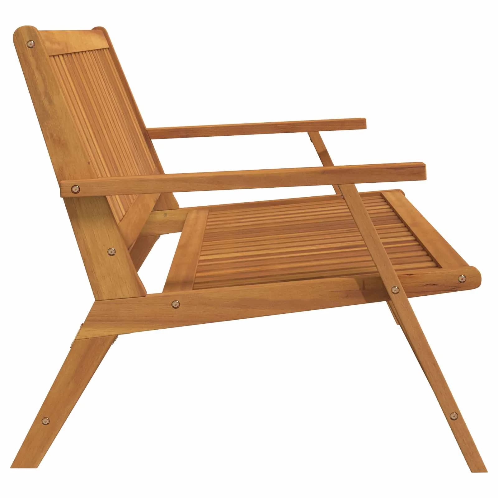 Relax bench Rjava 122 x 78 x 73 cm Masiven les akacije - slika 3