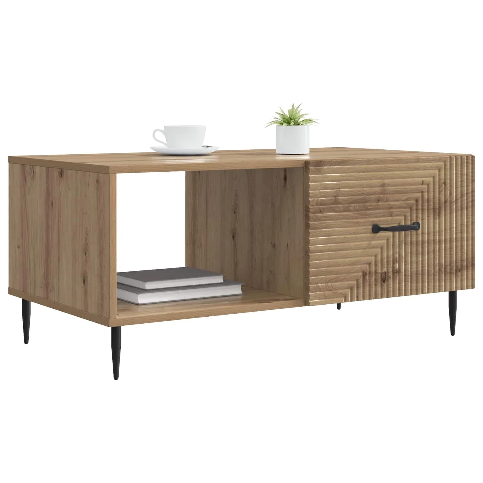 Klubska miza Artisan hrast 90 x 50 x 40 cm Inženirski les - slika 3