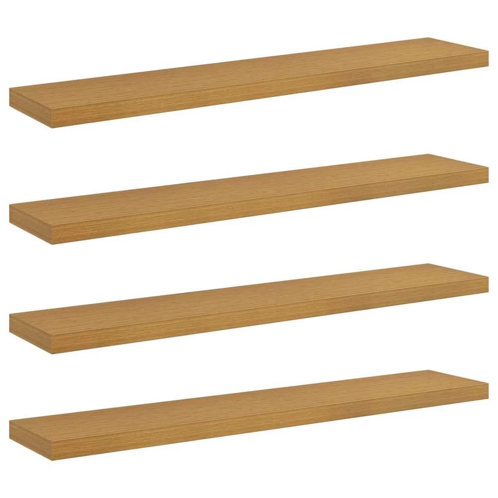 Stenska polica Montaža za steno 4 kos Bež 120 x 23,5 x 3,8 cm - slika 2