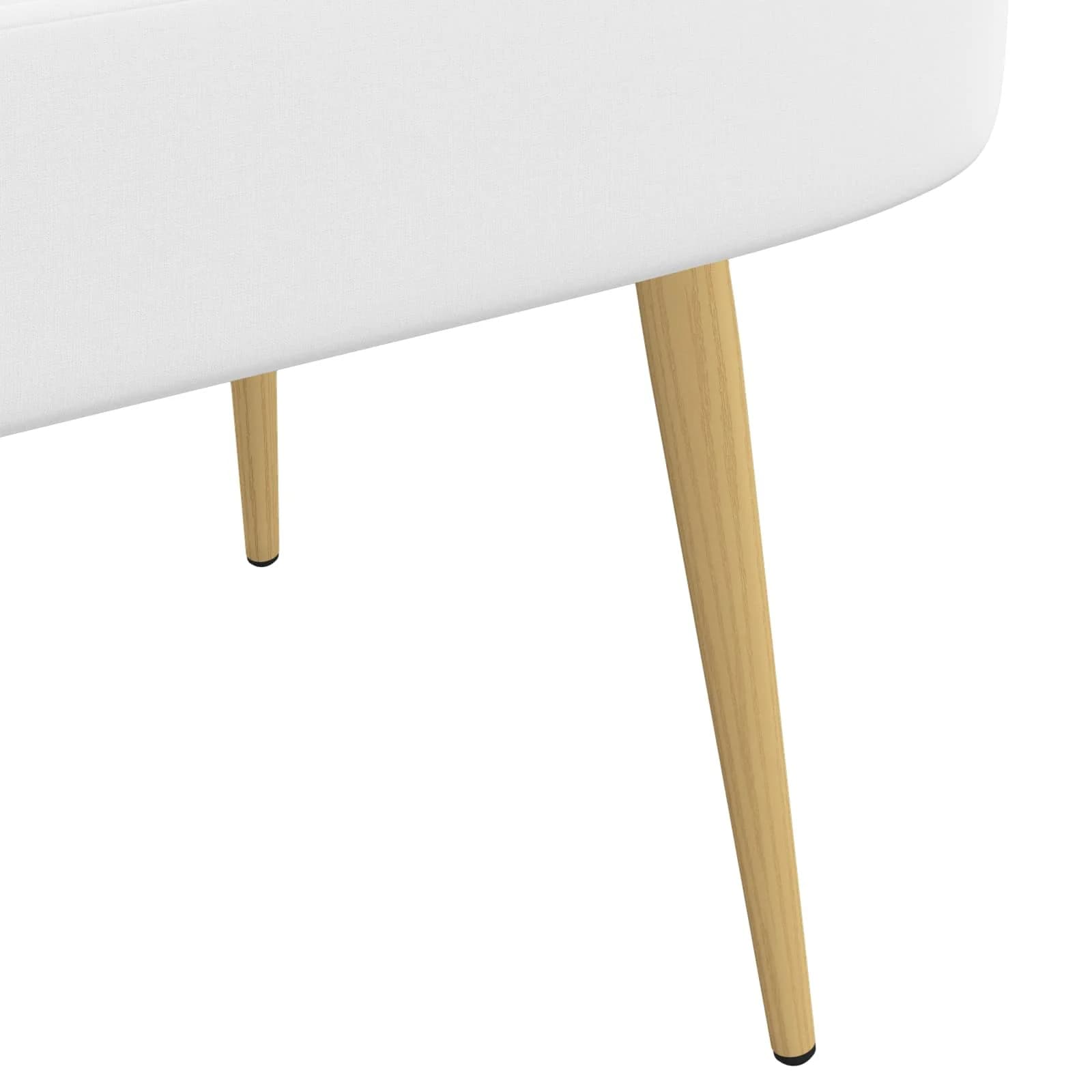 Oblazinjena klop z naslonom Bela 110 x 60 x 76 cm Poliester - slika 6